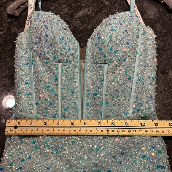 Portia and Scarlett PS24055 Prom Dress Blue Corset Embellished Size 00 - Picture 9 of 14